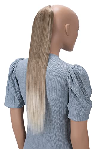 PRETTYSHOP 60cm Postizo Trenza Coleta Extensión De Cabello Liso Mezcla De Rubio Oscuro HC26
