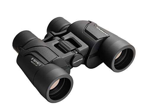 Prismáticos Olympus 8-16x40 S con correa, funda y 15 años de garantía. Imágenes claras, campo de visión gran angular, ligeros: para la observación de conciertos, eventos deportivos y naturaleza.
