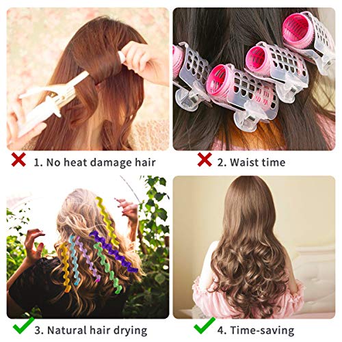 PROVO 36 piezas rizadores de mágicos en espiral, rizadores de pelo sin calor, Rulos de Pelo Kit de Peinado de Rizos Espiral para mujeres y niñas
