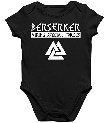 Quattro Formatee Berserker Viking Valhalla Odin Thor Nordmann Wolf - Camiseta de manga corta y jersey Body para bebé. 6-12 Meses
