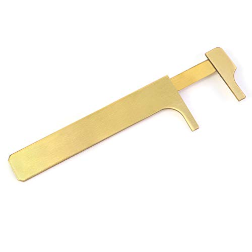 QWORK Calibre Vernier Cobre de 4" / 10cm , herramienta de medición de regla de calibre deslizante práctica de escala doble deslizante para Medir Piedras Preciosas