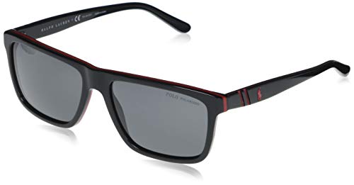 Ralph Lauren POLO 0PH4153 Gafas de Sol, Black/Red/Black, 58 para Hombre