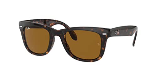 Ray-Ban Folding Wayfarer Gafas de Sol, Light Havana, 55 para Hombre