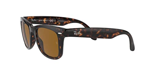 Ray-Ban Folding Wayfarer Gafas de Sol, Light Havana, 55 para Hombre