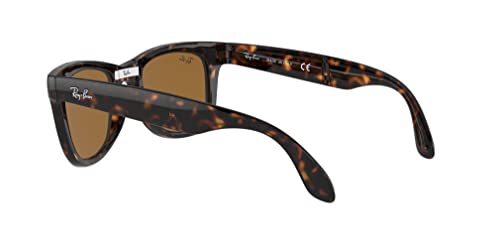 Ray-Ban Folding Wayfarer Gafas de Sol, Light Havana, 55 para Hombre