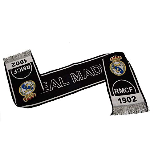Real Madrid - Bufanda unisex para adulto, color negro