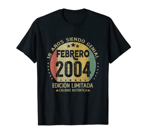Regalo 18 años Cumpleaños Chico Chica - Febrero 2004 Camiseta