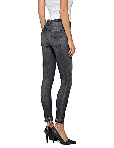REPLAY Luz High Waist Vaqueros Skinny, Gris (097 Dark Grey), 25W / 30L para Mujer
