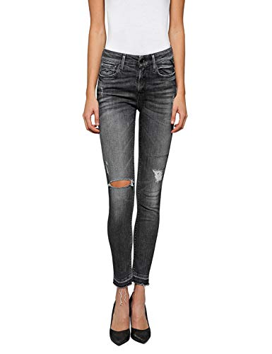 REPLAY Luz High Waist Vaqueros Skinny, Gris (097 Dark Grey), 25W / 30L para Mujer