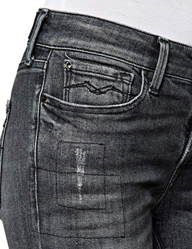 REPLAY Luz High Waist Vaqueros Skinny, Gris (097 Dark Grey), 25W / 30L para Mujer