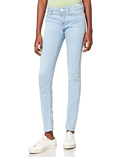 REPLAY New Luz Powerstretch Denim Skinny Jeans para Mujer, Azul (0093 Medium Blue), 24W / 30L