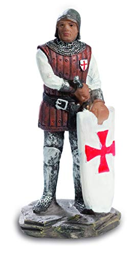 Reproduction - Estatua de resina templar, diseño de Guillaume de Chartres, 10,2/5/4 cm