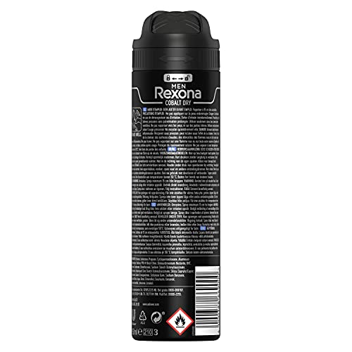 Rexona Desodorante en spray Cobalt para hombre, paquete de 6 unidades de 150 ml