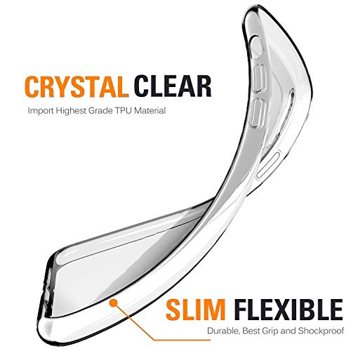 REY 3X Funda Carcasa Gel Transparente para BQ AQUARIS V Plus - BQ AQUARIS Vs Plus, Ultra Fina 0,33mm, Silicona TPU de Alta Resistencia y Flexibilidad