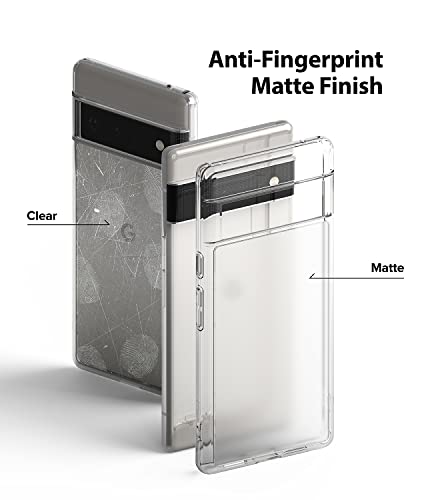 Ringke Fusion Compatible con Funda Google Pixel 6 Pro (2021) Anti Huella Dactilar Acabado Mate Agarre Cómodo, Carcasa Transparente Helada con Agujeros para Cuerda - Matte Clear