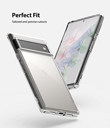 Ringke Fusion Compatible con Funda Google Pixel 6 Pro (2021) Carcasa Queda como un Guante, Case Slim Delgada Transparente con Agujeros para Cuerda - Clear