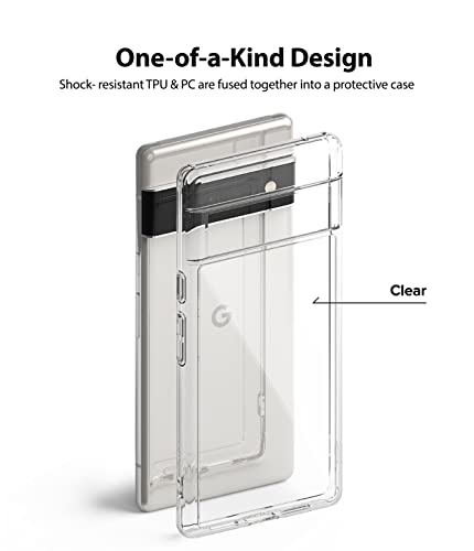 Ringke Fusion Compatible con Funda Google Pixel 6 Pro (2021) Carcasa Queda como un Guante, Case Slim Delgada Transparente con Agujeros para Cuerda - Clear