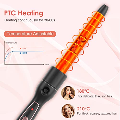 Rizador de Pelo Profesional, Tenacillas de Pelo con Peine de Pelo Liso, 6 Tubo Rizador de Cerámica Intercambiables, Calentamiento Instantáneo Temperatura Ajustable, Para Todos Peinados