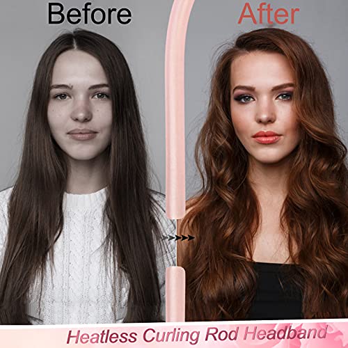 Rizador Pelo Sin Calor, ZAHRVIA Seda Diadema para Rizar sin Calor, Cinta para Rizar Sin Calor para Dormir, Duerme Ondas Rizadores de Cabello, Rizadores de Pelo de Seda con Horquillas y Diademas