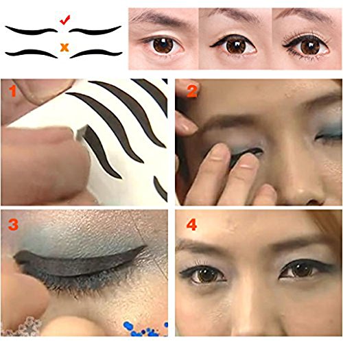 ROSENICE Tatuaje Delineador de ojos Temporal Delineador de ojos Etiqueta de sombra de ojos, 80 pares
