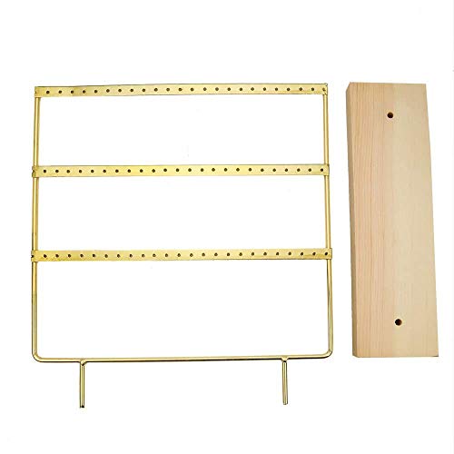 RUBY - Organizador de Joyas , Expositor de Pendientes de Madera y Metal, Joyero Soporte Vintage, Jewelry Organizer, Joyeros Colgador Pendientes (Oro, 3 Pisos)