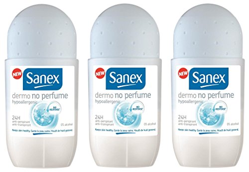 Sanex Desodorante Dermo sin perfume 50 ml – juego de 3