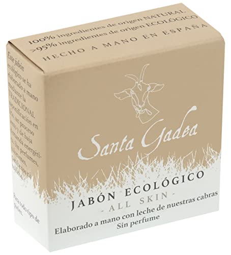 Santa Gadea All Skin 120 g | Jabón neutro ecológico | Leche de cabra y aceite de oliva | Pieles sensibles y niños | Jabon sólido 100% natural | Saponificación en frío