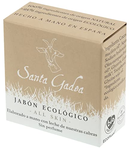 Santa Gadea All Skin 120 g | Jabón neutro ecológico | Leche de cabra y aceite de oliva | Pieles sensibles y niños | Jabon sólido 100% natural | Saponificación en frío