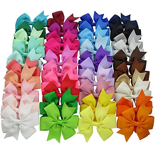 Set de 40 lazos para el pelo de Cozyswan, de grogrén, con clip de pinza, para niña