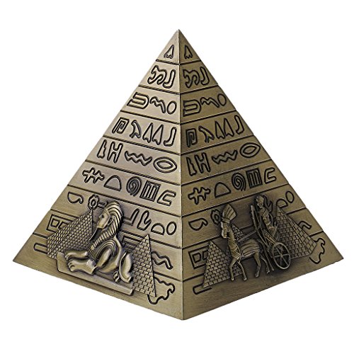 Sharplace Ornamento de Modelo Pirámide Decoración de Metal Color Bronce/Cobre/Gris - Bronce, 10 x 10cm