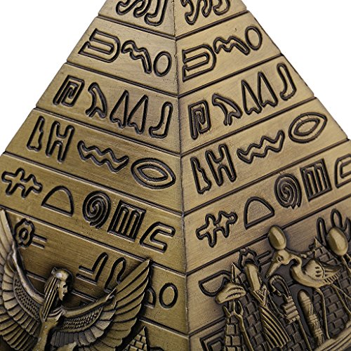 Sharplace Ornamento de Modelo Pirámide Decoración de Metal Color Bronce/Cobre/Gris - Bronce, 10 x 10cm