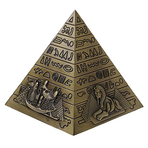 Sharplace Ornamento de Modelo Pirámide Decoración de Metal Color Bronce/Cobre/Gris - Bronce, 10 x 10cm
