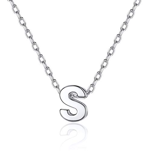 Silvora Collares Plata Letra Pequeña S Gargantilla Mujer Letras Colgantes Iniciales