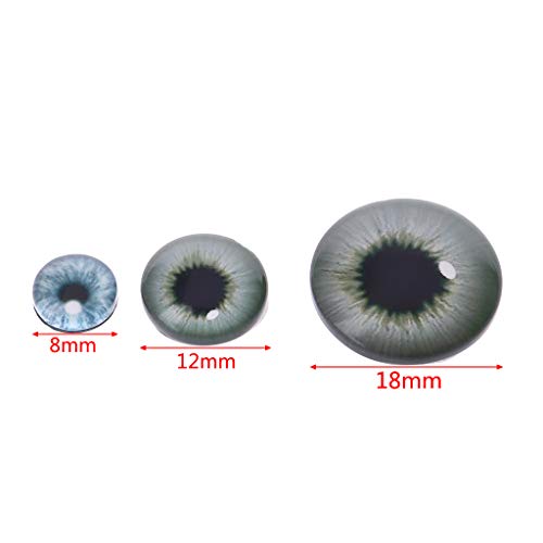 Siwetg 20 Unids Glass Doll Eyes Animal DIY Crafts Eyeballs para Dinosaur Eye Accesorios Joyería Fabricación Hecha A Mano 8mm / 12mm / 18mm