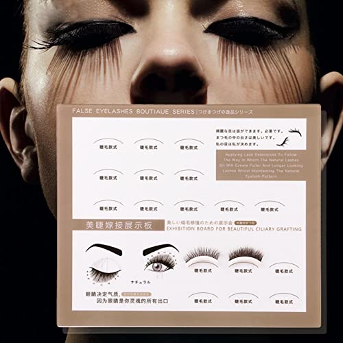 SM SunniMix Libro de Almacenamiento de pestañas Papel Brillante Profesional Maquillaje Caja de contenedores de pestañas Catálogo de pestañas para Salones de