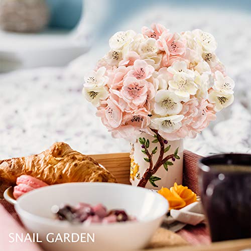 SnailGarden Flor de Hortensia Artificial,2 Racimos 24 Flores Falsas Individuales Realistas,Ramo de Flores de Seda para Boda Nupcial,Fiesta en Casa,Festival,Arreglos Florales,Decoración