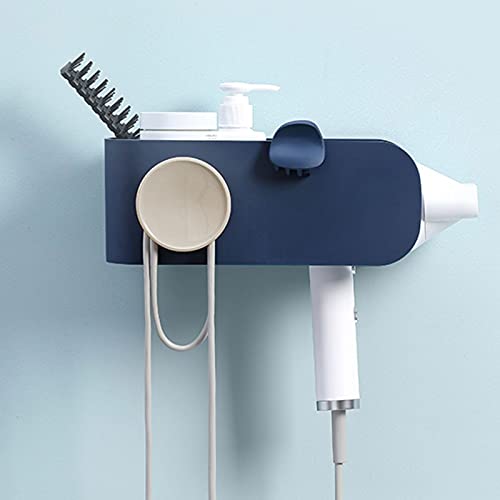 Soporte Para Secador De Pelo,Rejilla de almacenamiento para secador de pelo Adhesivo Soporte para el Baño Cuarto de Lavandería para Secadora Cesta Organizadora para Organizador Baño,24.5*13.8*9cm