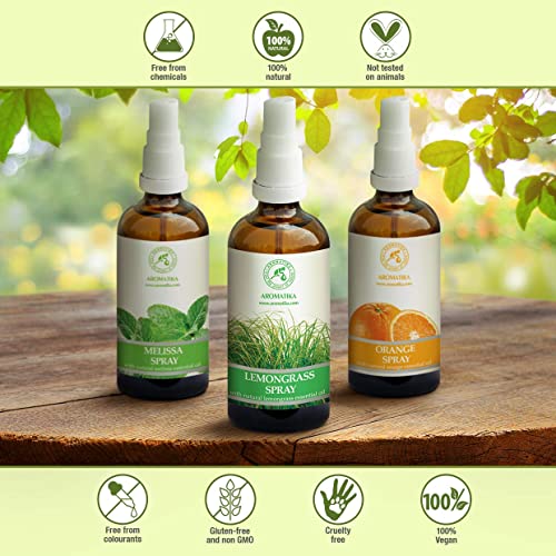 Spray perfumado con Aceite Esencial de Naranja - 100ml - Spray Perfumador de Habitación - Spray Almohada - Ambientador Armario - Aroma de Verano