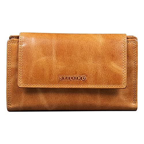 STILORD 'Ira' Cartera Mujer Cuero Vintage con RFID Potección Monedero Retro Billetera Minimalista Tarjetero con Cremallera Piel Genuina, Color:Perugia - marrón