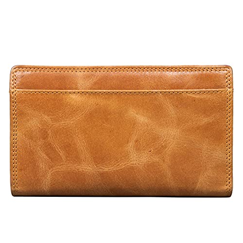 STILORD 'Ira' Cartera Mujer Cuero Vintage con RFID Potección Monedero Retro Billetera Minimalista Tarjetero con Cremallera Piel Genuina, Color:Perugia - marrón