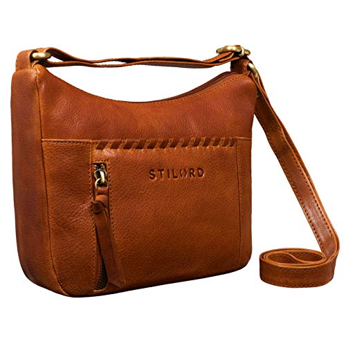 STILORD 'Penny' Bolso Bandolera Piel Mujer Pequeño Bolsos de Mano Vintage Cuero Bolso de Hombro para Fiesta Verano Salir, Color:Texas - marrón
