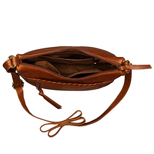 STILORD 'Penny' Bolso Bandolera Piel Mujer Pequeño Bolsos de Mano Vintage Cuero Bolso de Hombro para Fiesta Verano Salir, Color:Texas - marrón