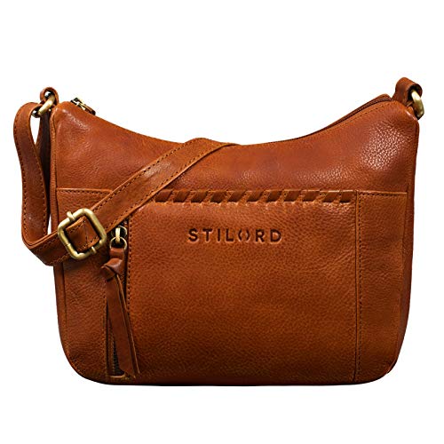 STILORD 'Penny' Bolso Bandolera Piel Mujer Pequeño Bolsos de Mano Vintage Cuero Bolso de Hombro para Fiesta Verano Salir, Color:Texas - marrón