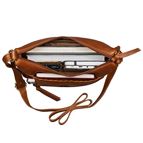 STILORD 'Penny' Bolso Bandolera Piel Mujer Pequeño Bolsos de Mano Vintage Cuero Bolso de Hombro para Fiesta Verano Salir, Color:Texas - marrón