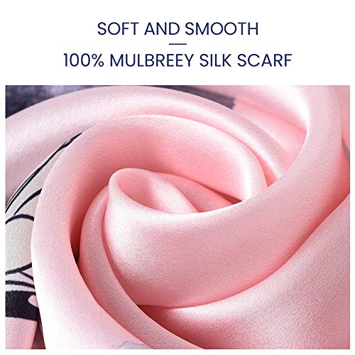 STORY OF SHANGHAI Bufandas de 100% Seda de Morera Pañuelo Mujer Seda Chal Estolas Madre y Dama Regalos para Mujeres