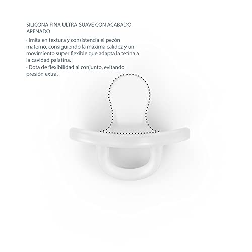 SUAVINEX Nuevo Chupete Para Dormir Todo Silicona, Para Bebés 0/6 Meses, Chupete Con Tetina Fisiológica Sx Pro, Super Blandito Y Flexible, color Blanco, 0-6 Meses, 40 g