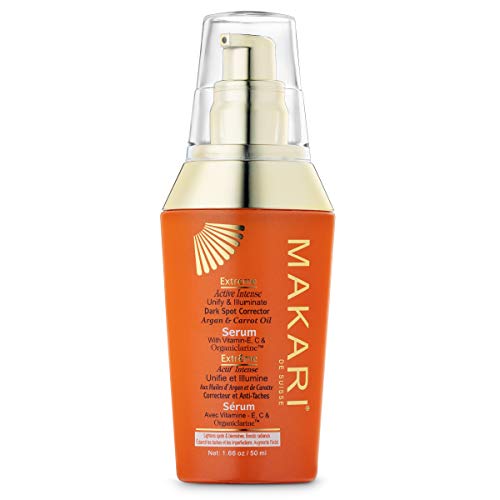 Suero Tonificante de Zanahoria y Aceite de Argán de 1.7oz de la Línea Makari Extreme - Suero Corporal Aclarador que da Brillo y Estira la Piel con OrganiclarinaTM - Blanqueador para Manchas Oscuras