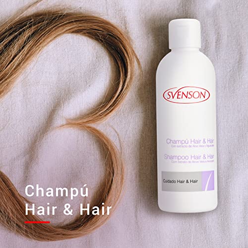 Svenson | Champú Hair & Hair | Aporta Hidratación Al Cabello | Para Pelucas Naturales O Sintéticas | Activos Naturales Con Extracto De Aguacate, Aloe Vera, Avena Y Cítricos, Blanco, 200 Mililitro