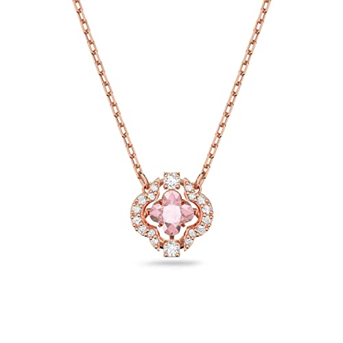 Swarovski Sparkling Dance Collar, Trébol, Rosa, Baño tono oro Rosa