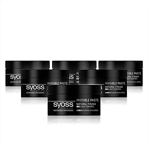 Syoss - Cera Invisible - Pasta/pomada invisible -Acabado natural y fijación suave- Sin siliconas y Sin Alcohol-6uds de 100Ml (600ml)